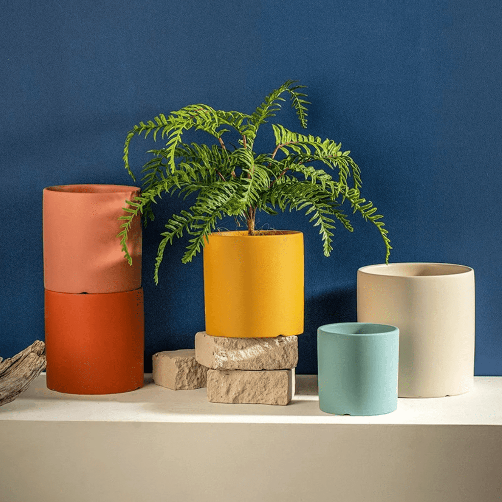 Vaso da fiori | Superficie opaca | Con foro di drenaggio e sottovaso | Nordic Pot