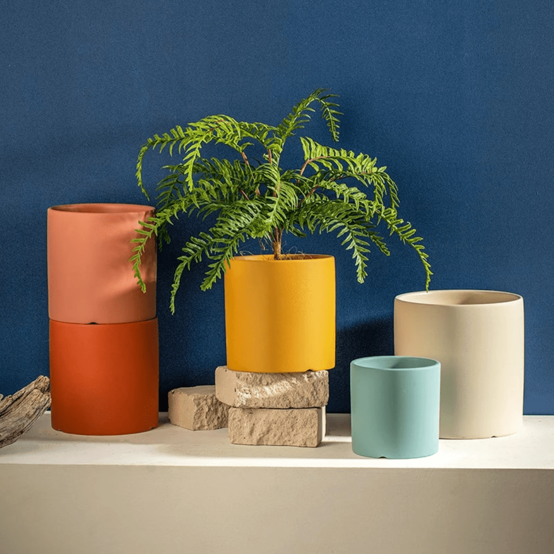 Vaso da fiori | Superficie opaca | Con foro di drenaggio e sottovaso | Nordic Pot