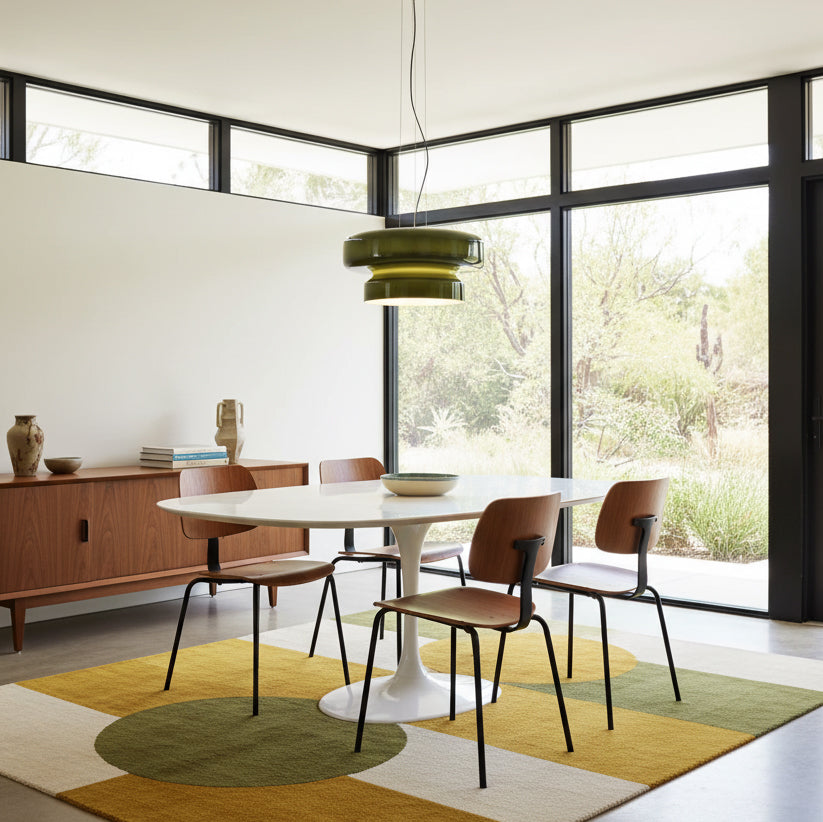 Elmirae | Lampada a Sospensione in Vetro Cromato Moderno per Aree Pranzo e Soggiorni