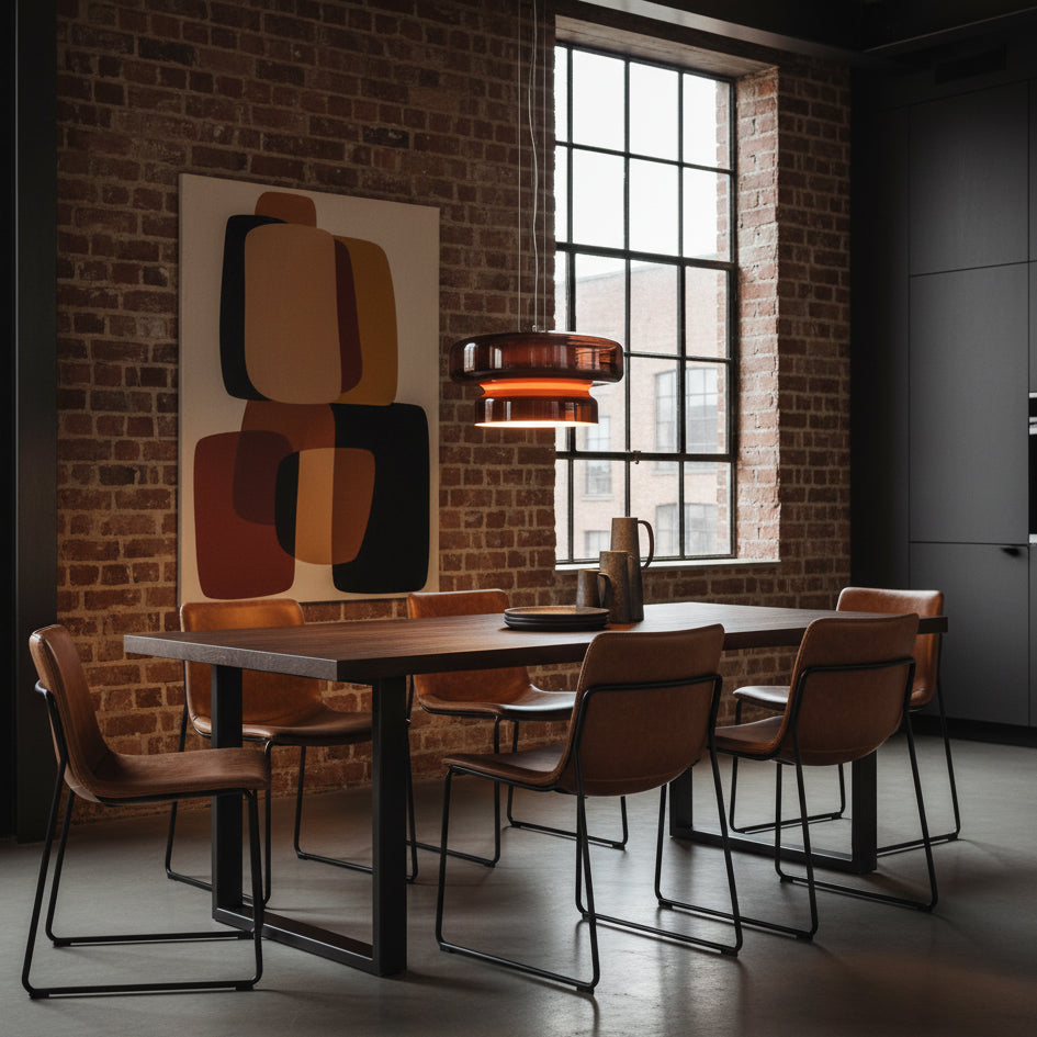 Elmirae | Lampada a Sospensione in Vetro Cromato Moderno per Aree Pranzo e Soggiorni