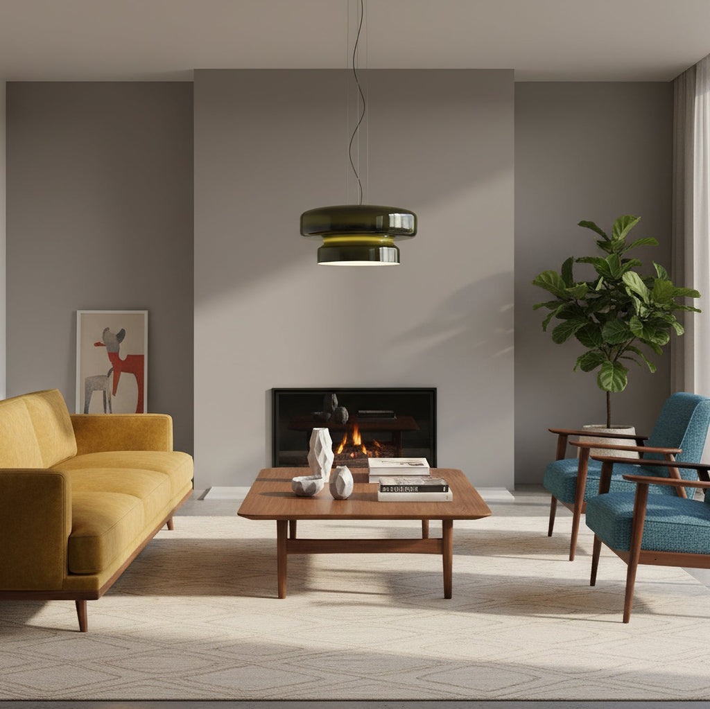 Elmirae | Lampada a Sospensione in Vetro Cromato Moderno per Aree Pranzo e Soggiorni