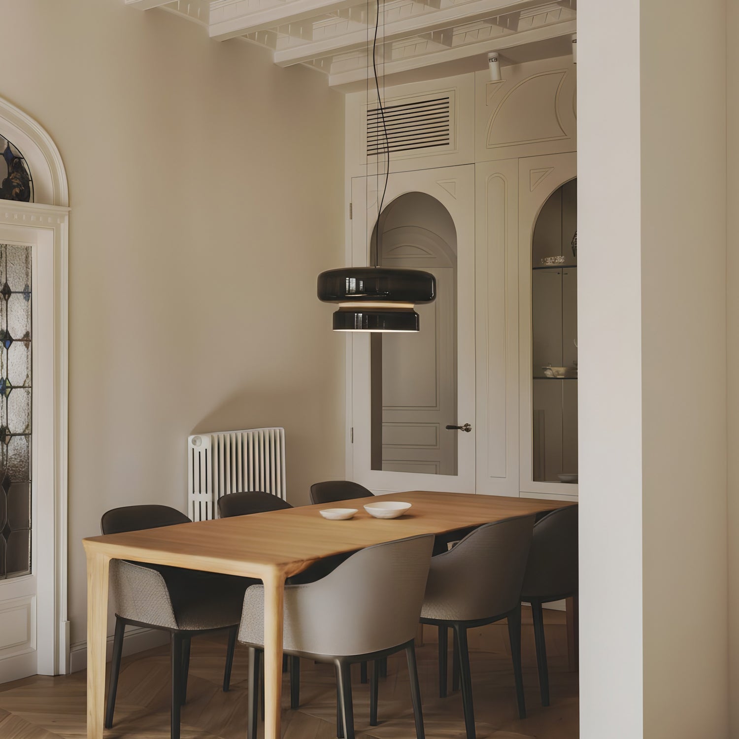 Elmirae | Lampada a Sospensione in Vetro Cromato Moderno per Aree Pranzo e Soggiorni