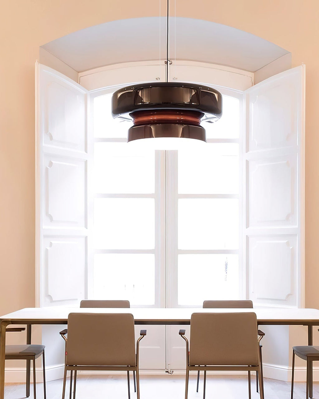 Elmirae | Lampada a Sospensione in Vetro Cromato Moderno per Aree Pranzo e Soggiorni