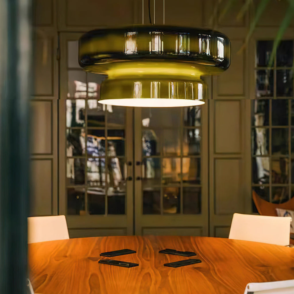 Elmirae | Lampada a Sospensione in Vetro Cromato Moderno per Aree Pranzo e Soggiorni