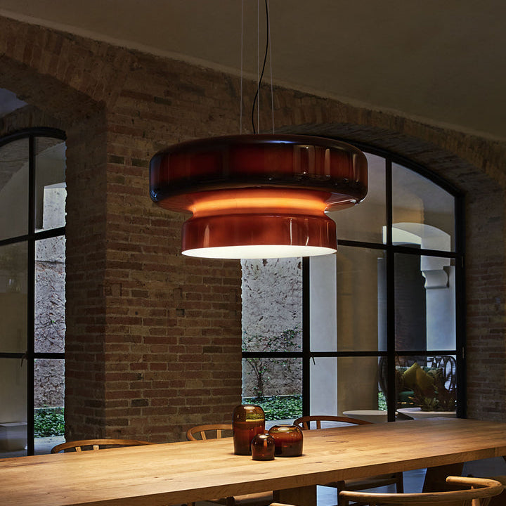 Elmirae | Lampada a Sospensione in Vetro Cromato Moderno per Aree Pranzo e Soggiorni