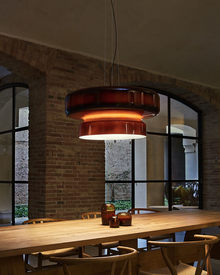 Elmirae | Lampada a Sospensione in Vetro Cromato Moderno per Aree Pranzo e Soggiorni