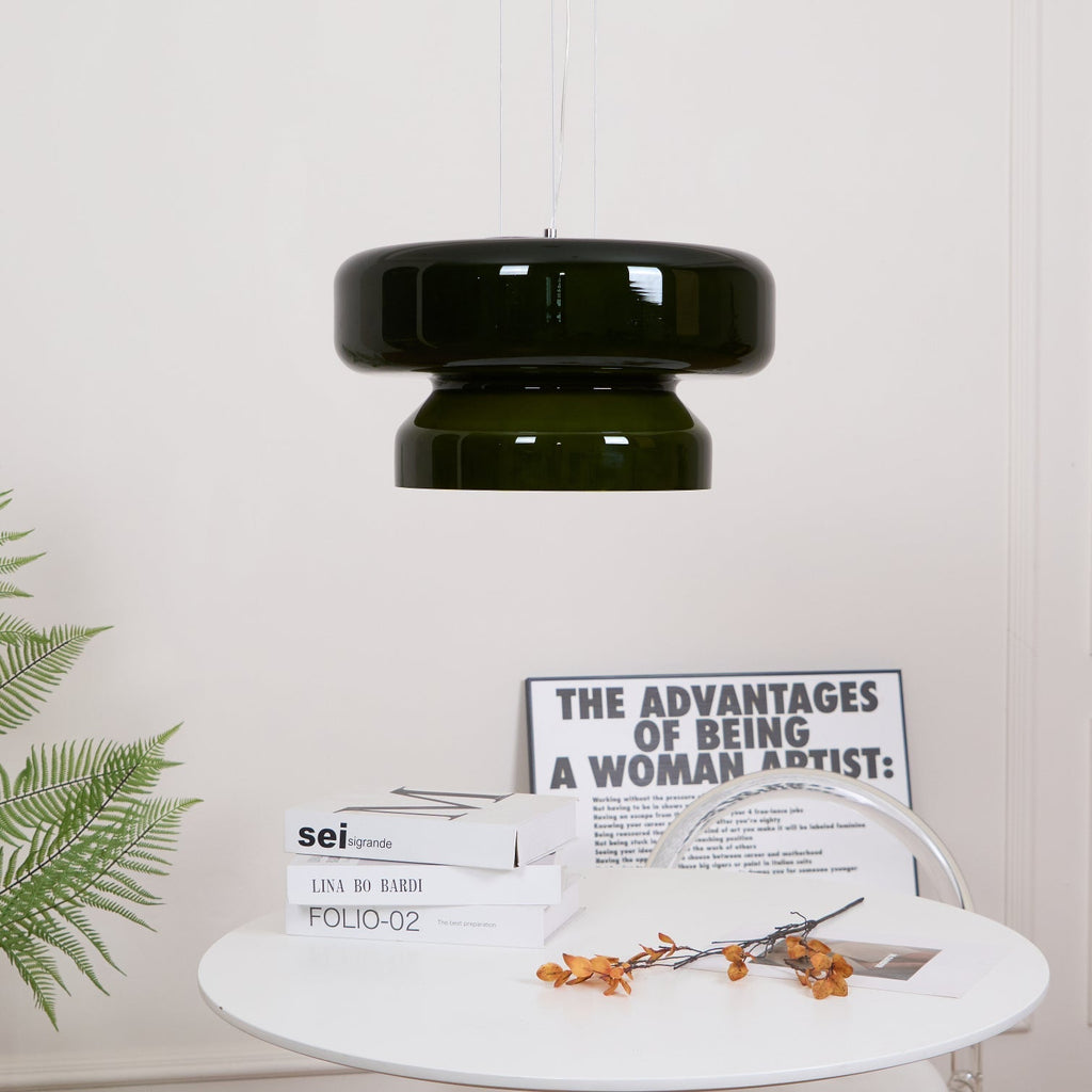 Elmirae | Lampada a Sospensione in Vetro Cromato Moderno per Aree Pranzo e Soggiorni