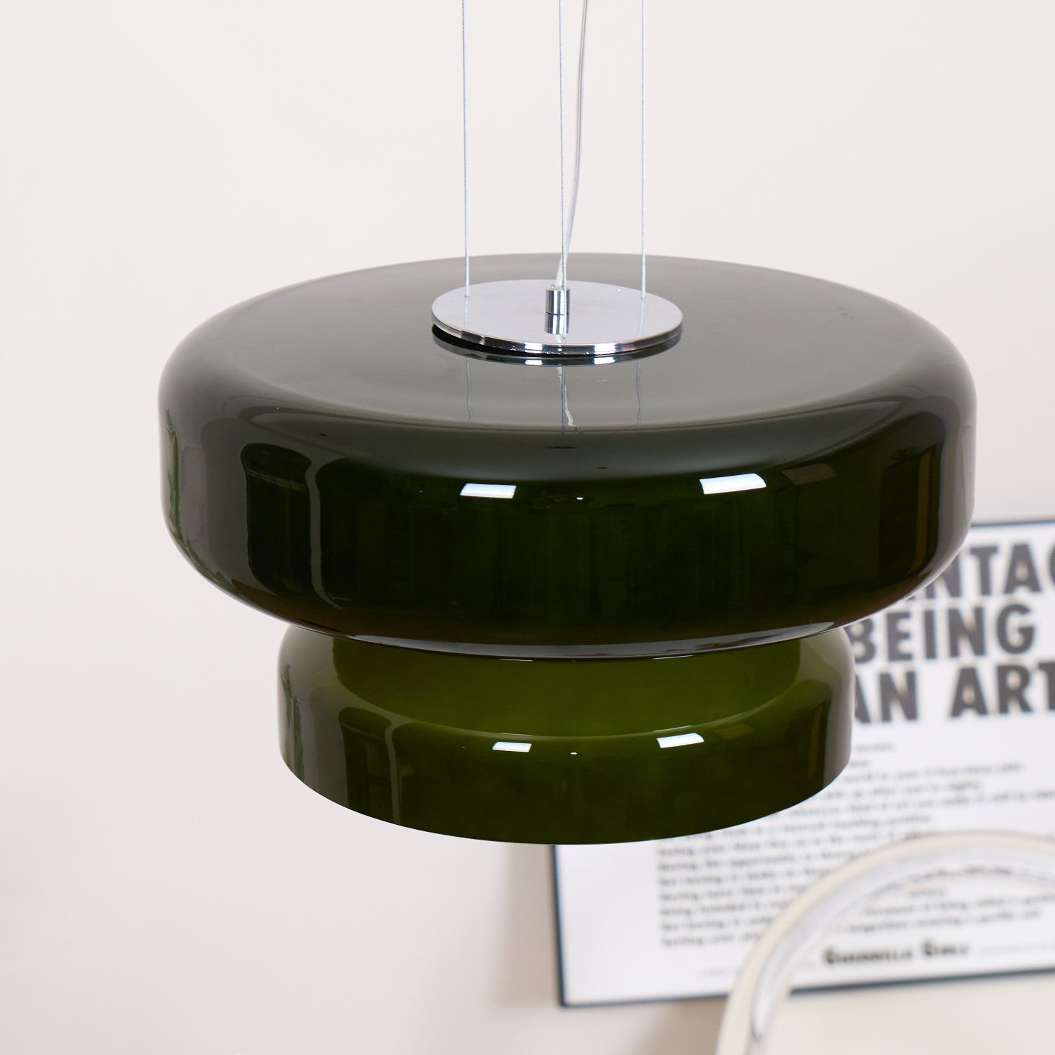 Elmirae | Lampada a Sospensione in Vetro Cromato Moderno per Aree Pranzo e Soggiorni