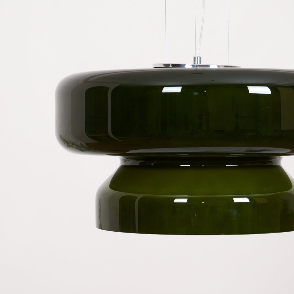 Elmirae | Lampada a Sospensione in Vetro Cromato Moderno per Aree Pranzo e Soggiorni