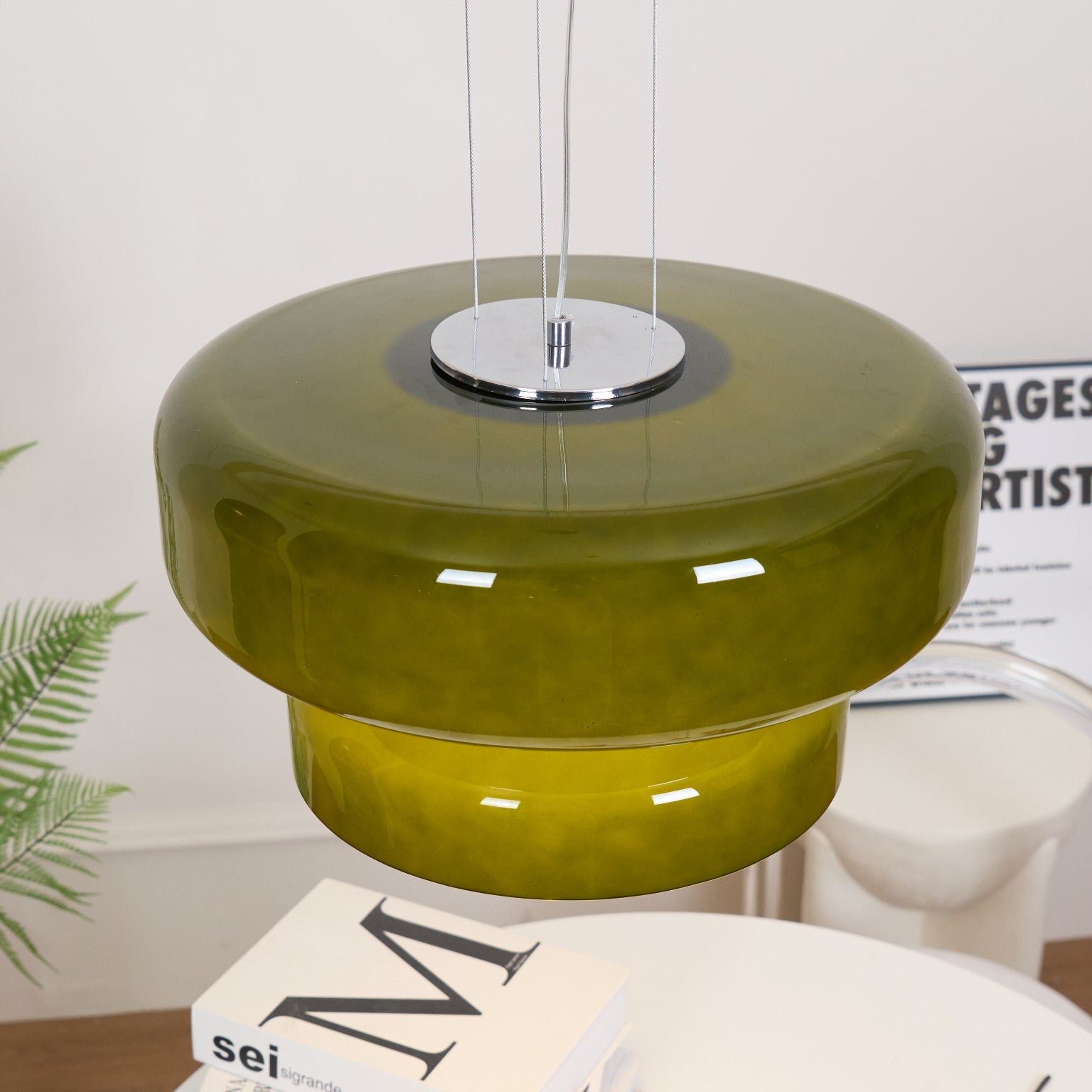 Elmirae | Lampada a Sospensione in Vetro Cromato Moderno per Aree Pranzo e Soggiorni