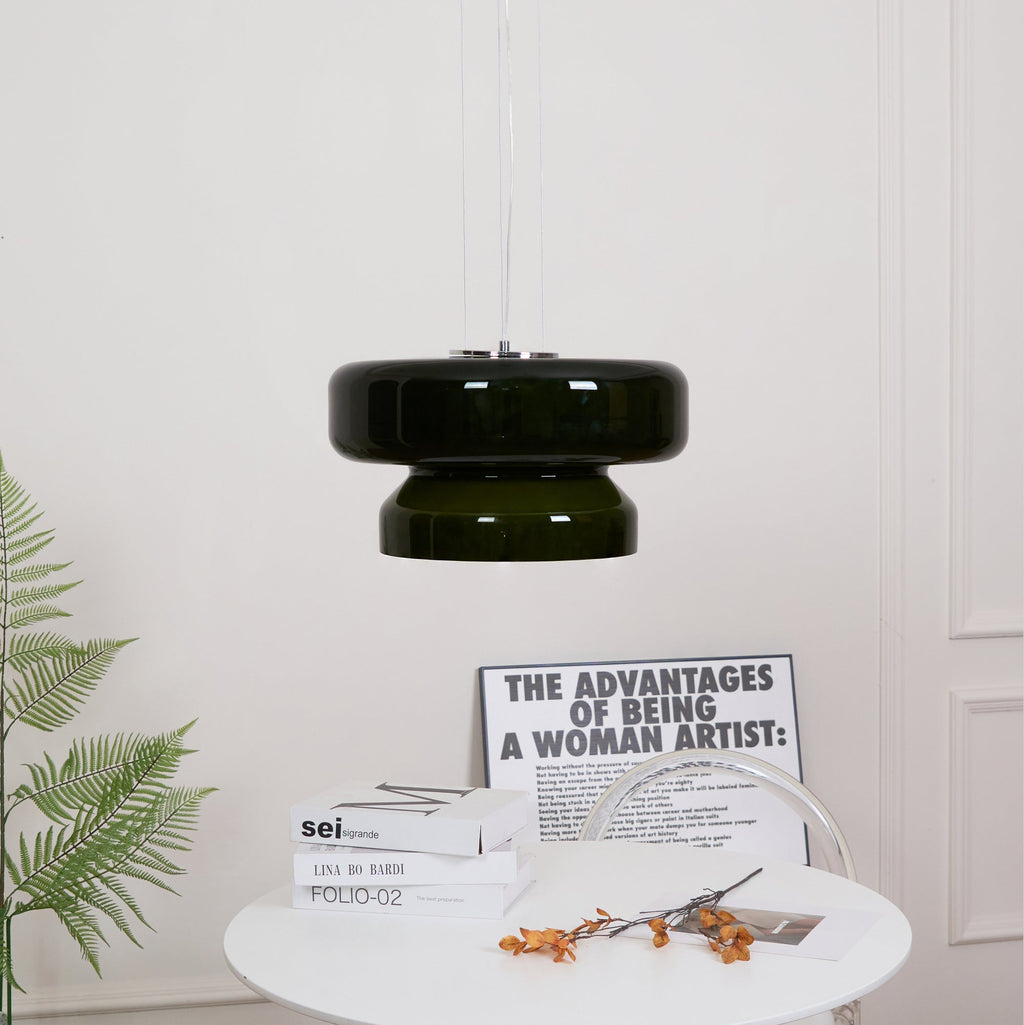 Elmirae | Lampada a Sospensione in Vetro Cromato Moderno per Aree Pranzo e Soggiorni