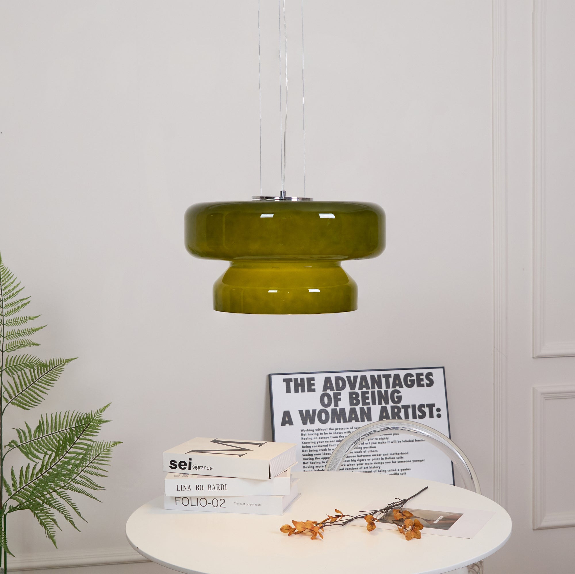 Elmirae | Lampada a Sospensione in Vetro Cromato Moderno per Aree Pranzo e Soggiorni