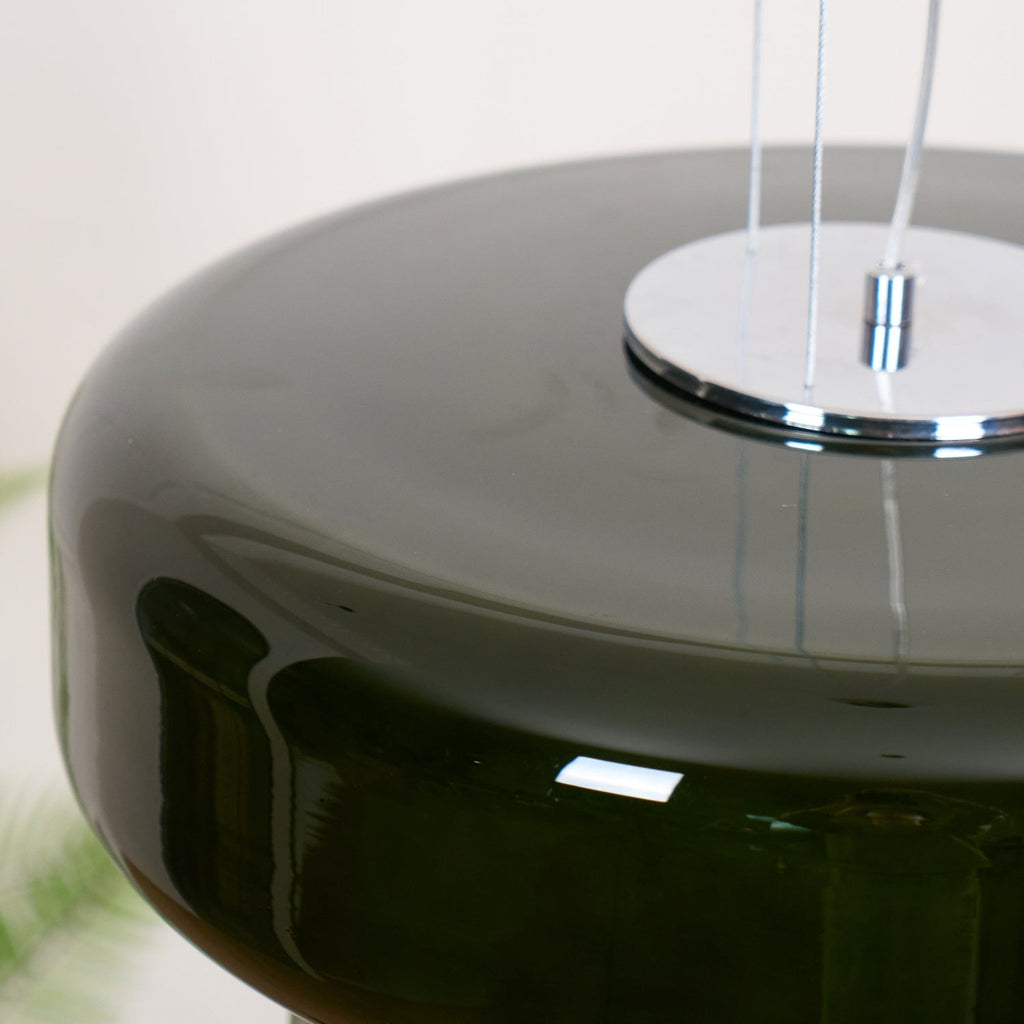 Elmirae | Lampada a Sospensione in Vetro Cromato Moderno per Aree Pranzo e Soggiorni