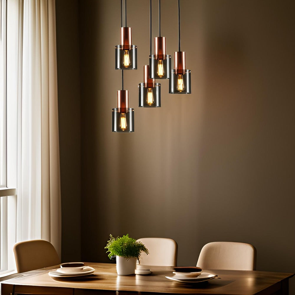 BottleLite – Lampada a sospensione cilindrica moderna in vetro e metallo