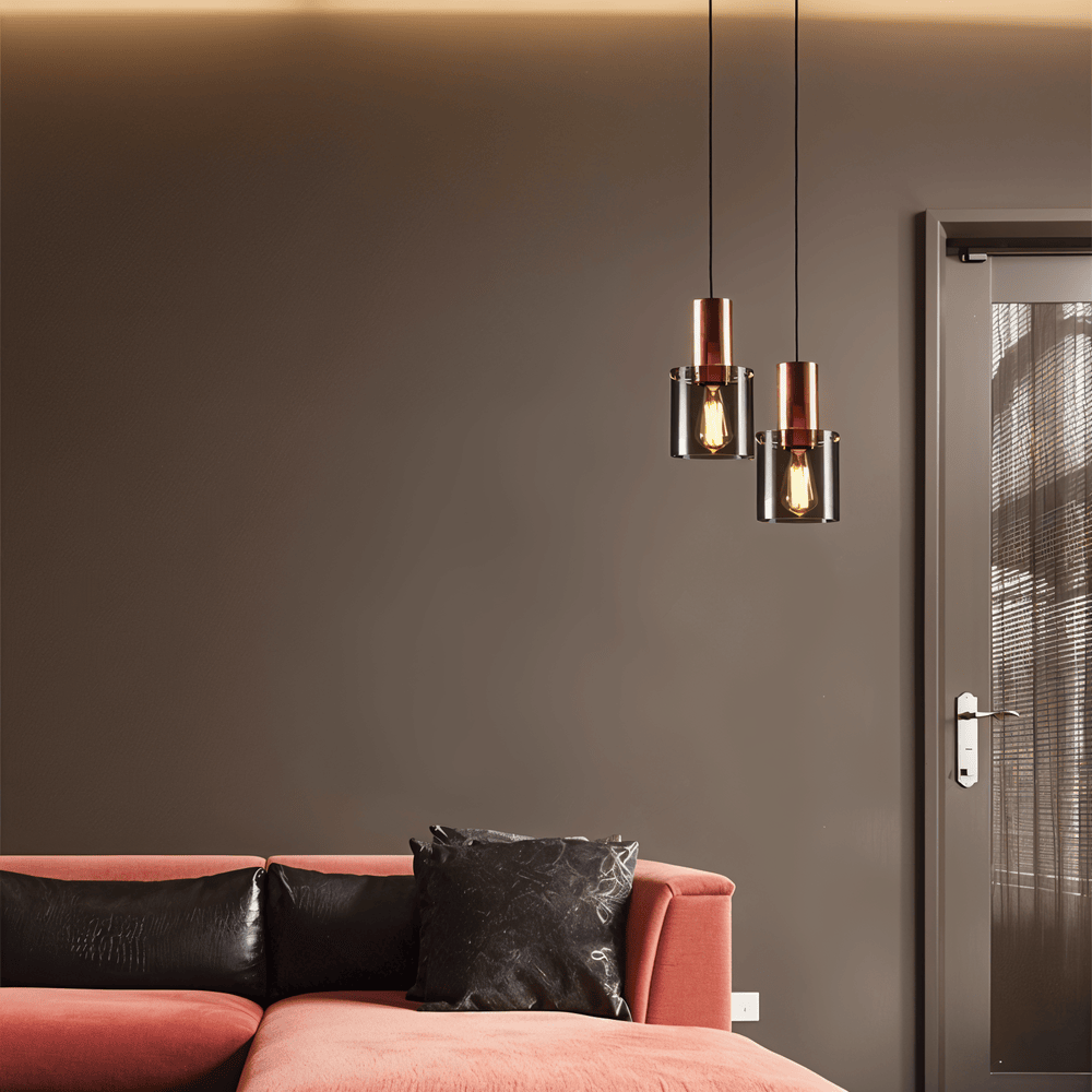 BottleLite – Lampada a sospensione cilindrica moderna in vetro e metallo