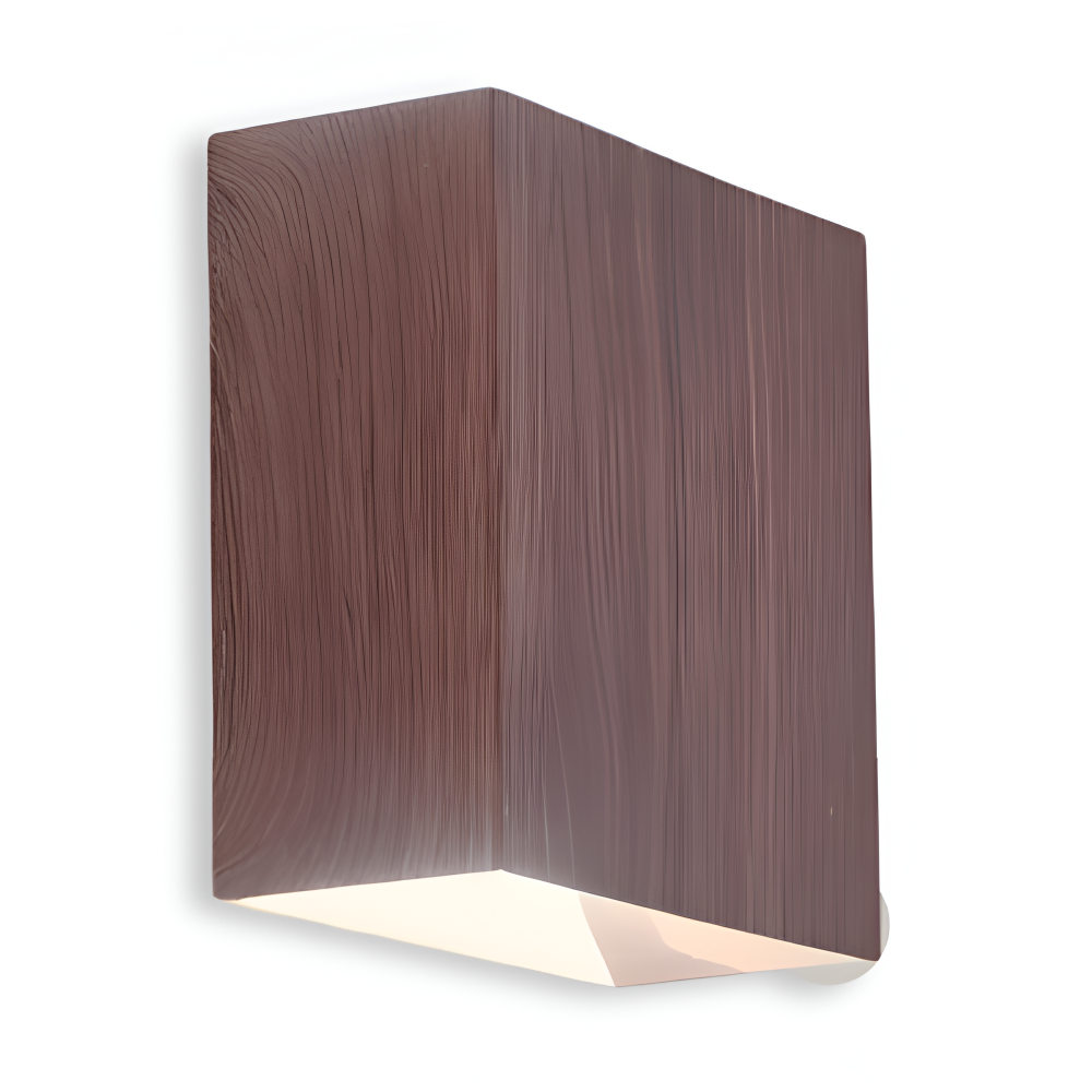 Boxy – Lampada da Parete Rettangolare in Legno con Illuminazione LED Up & Down per Camera da Letto