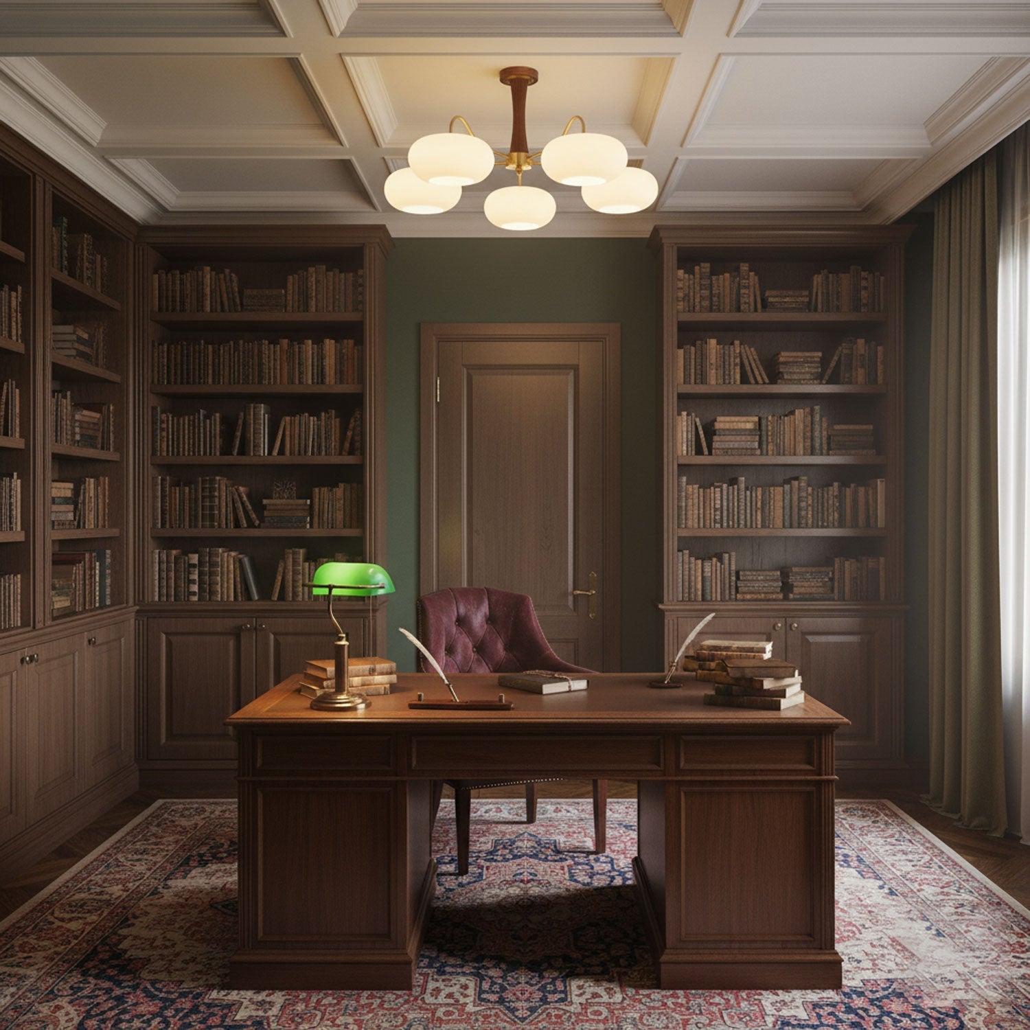 Velmirae | Lampadario in Ottone e Legno di Cachi per Soggiorni Eleganti