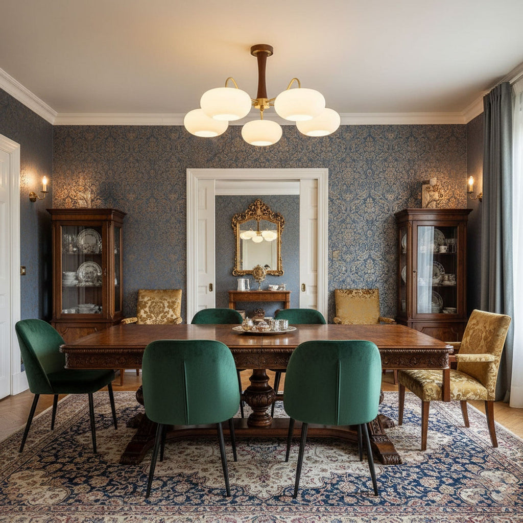 Velmirae | Lampadario in Ottone e Legno di Cachi per Soggiorni Eleganti