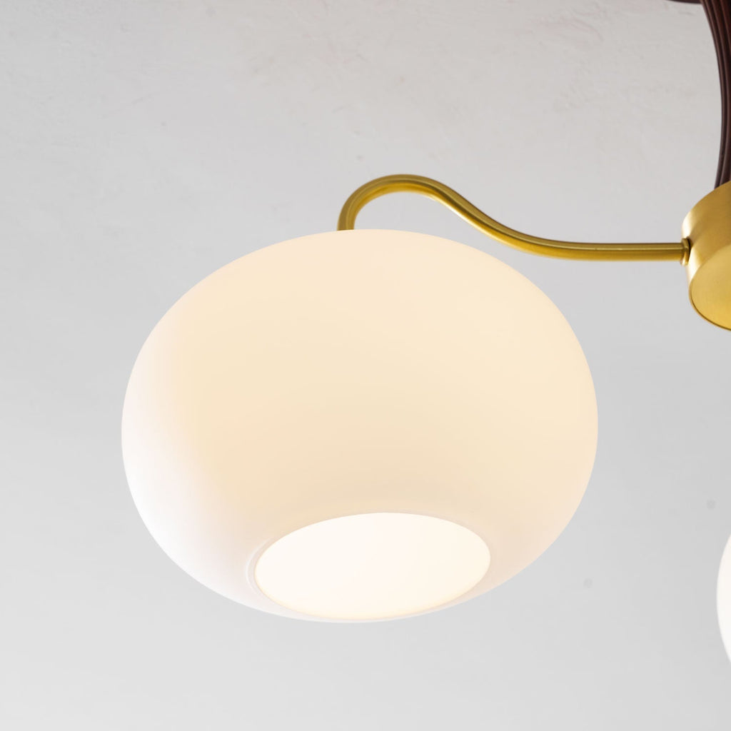 Velmirae | Lampadario in Ottone e Legno di Cachi per Soggiorni Eleganti