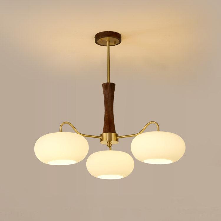 Velmirae | Lampadario in Ottone e Legno di Cachi per Soggiorni Eleganti
