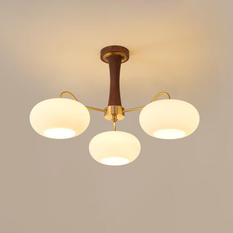 Velmirae | Lampadario in Ottone e Legno di Cachi per Soggiorni Eleganti