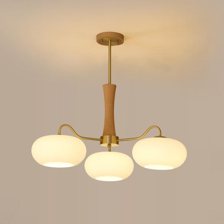 Velmirae | Lampadario in Ottone e Legno di Cachi per Soggiorni Eleganti
