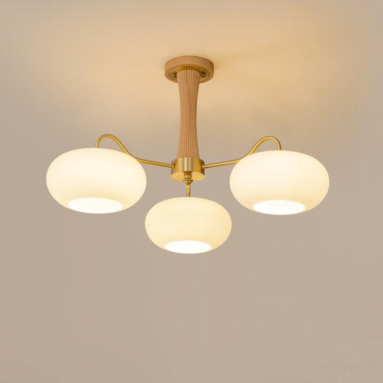 Velmirae | Lampadario in Ottone e Legno di Cachi per Soggiorni Eleganti