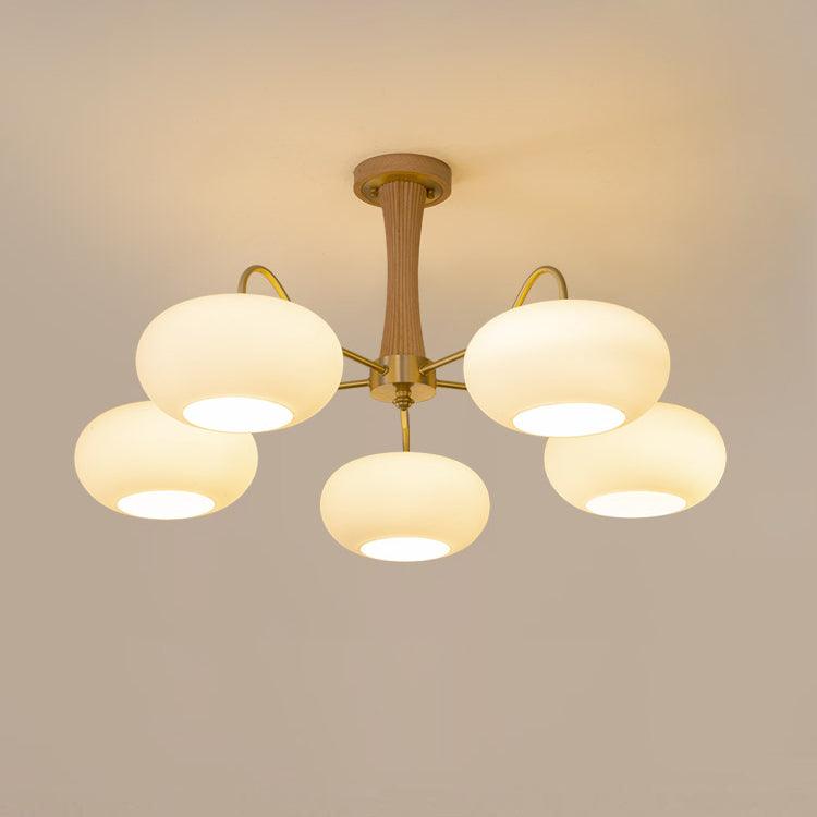 Velmirae | Lampadario in Ottone e Legno di Cachi per Soggiorni Eleganti