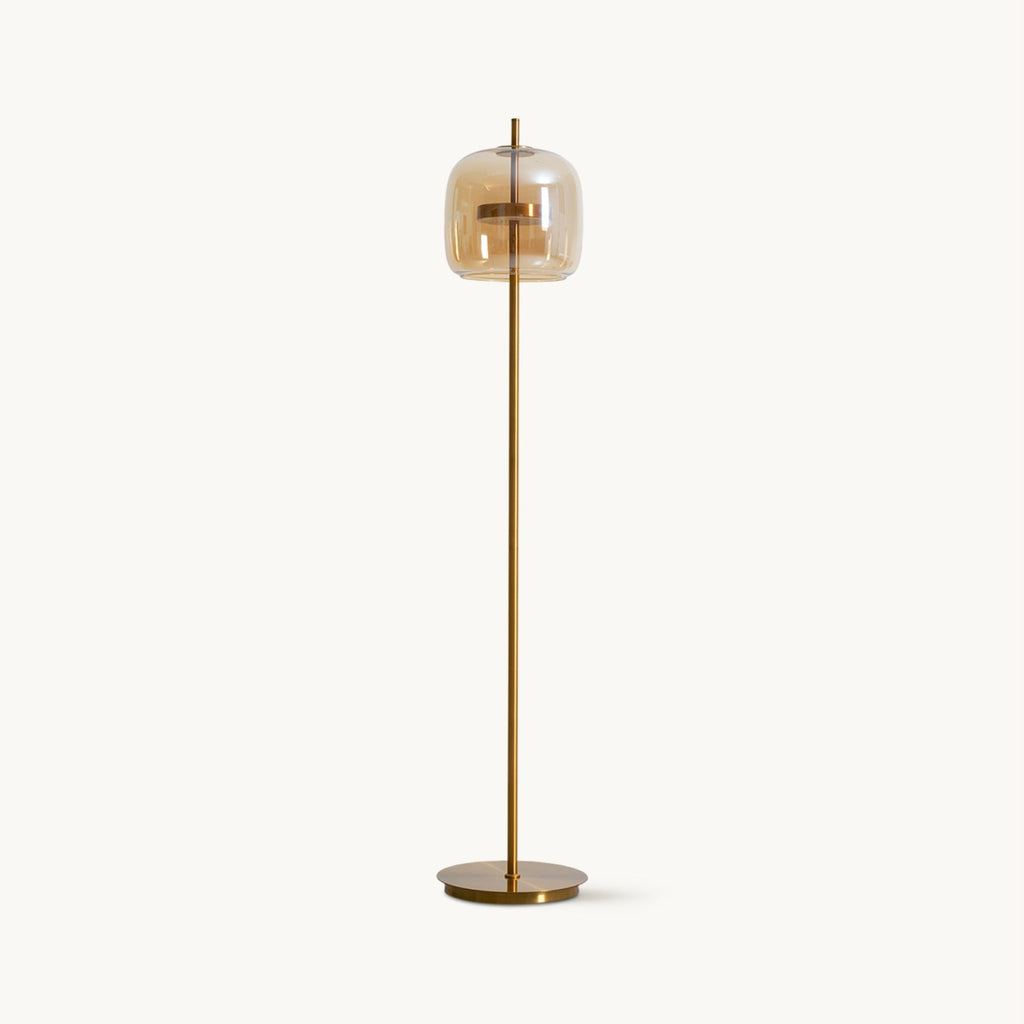 Loraya | Lampada da Terra Scultorea in Vetro con LED Integrato per Illuminazione del Soggiorno