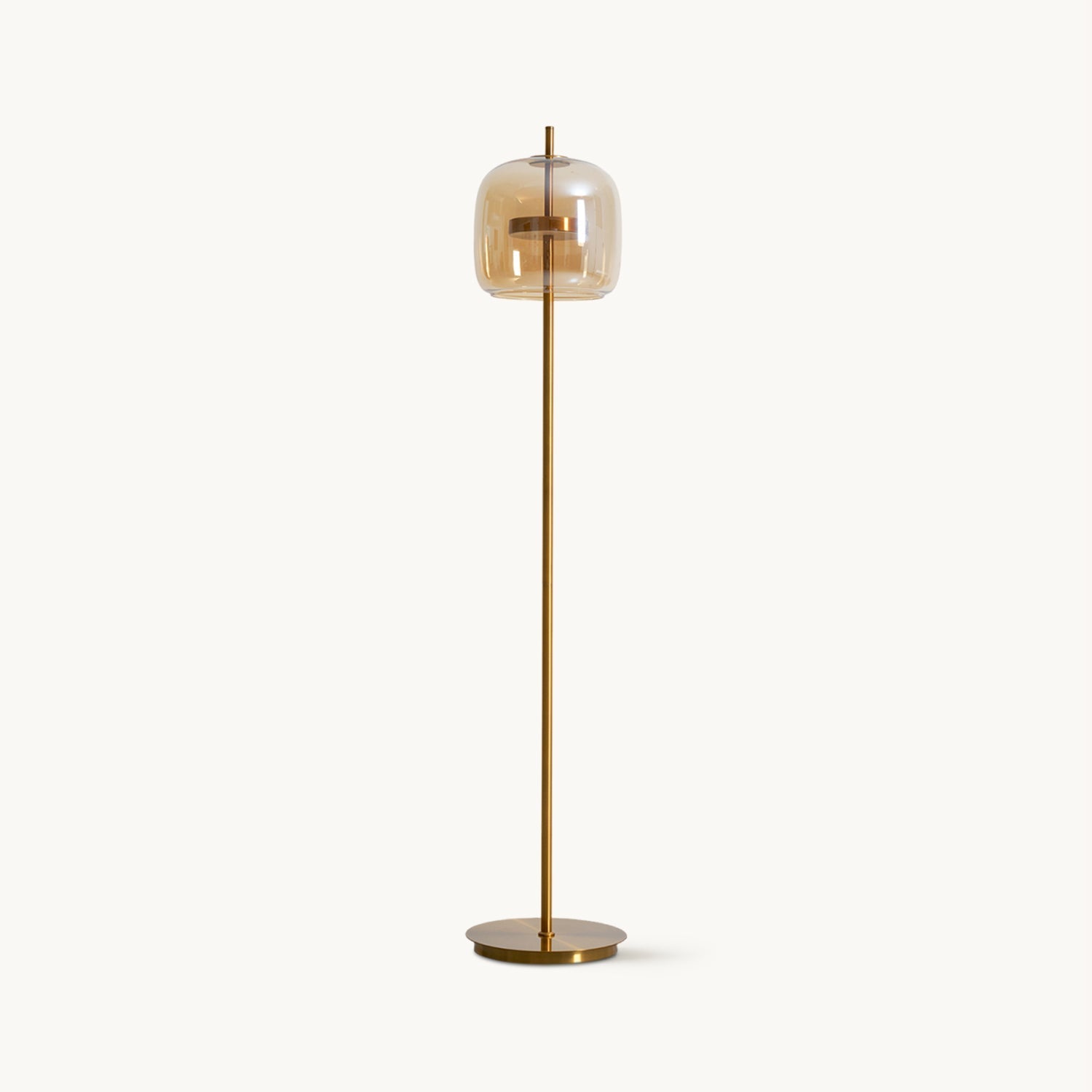 Loraya | Lampada da Terra Scultorea in Vetro con LED Integrato per Illuminazione del Soggiorno