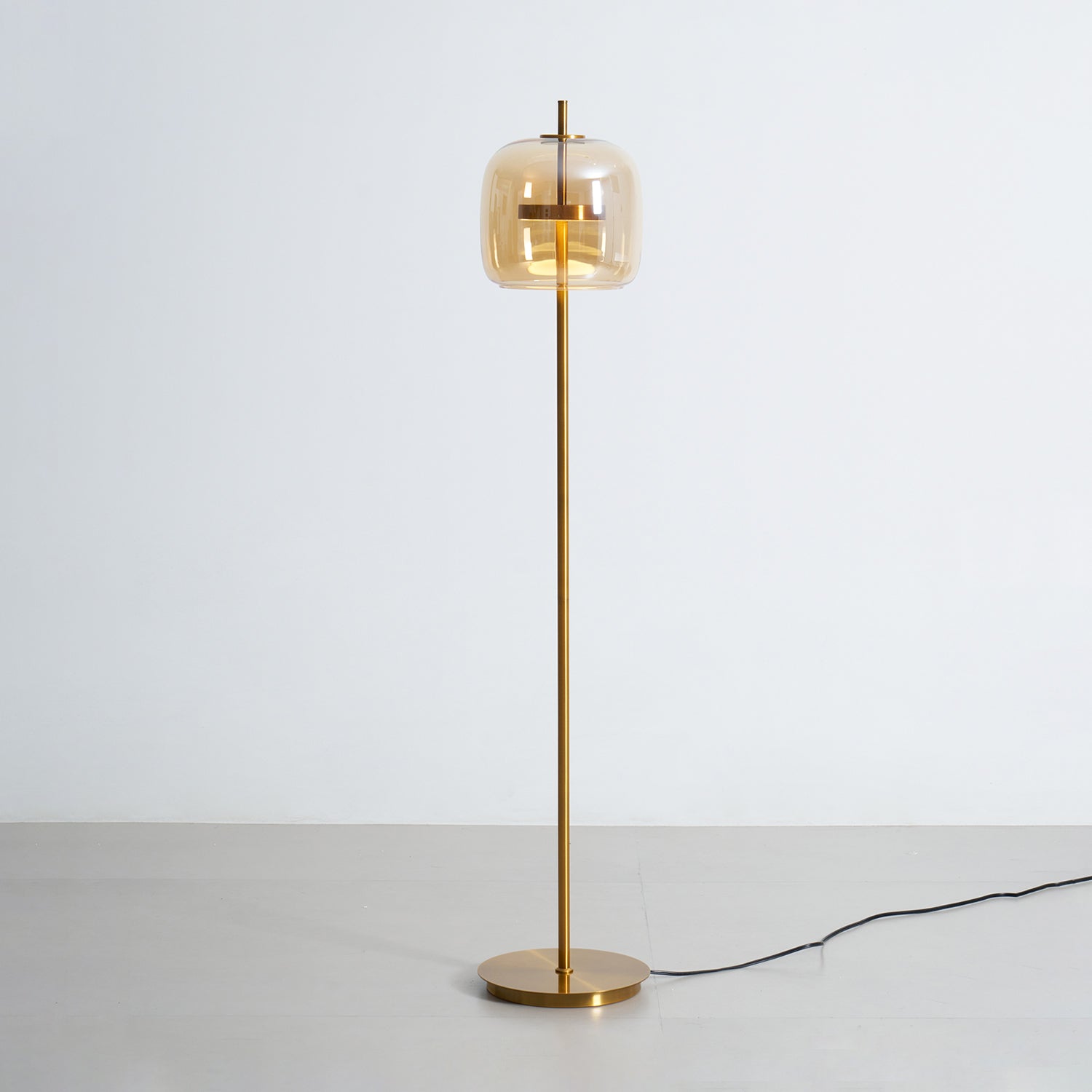 Loraya | Lampada da Terra Scultorea in Vetro con LED Integrato per Illuminazione del Soggiorno