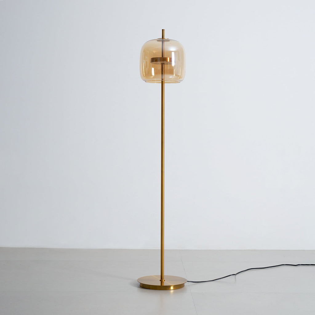 Loraya | Lampada da Terra Scultorea in Vetro con LED Integrato per Illuminazione del Soggiorno