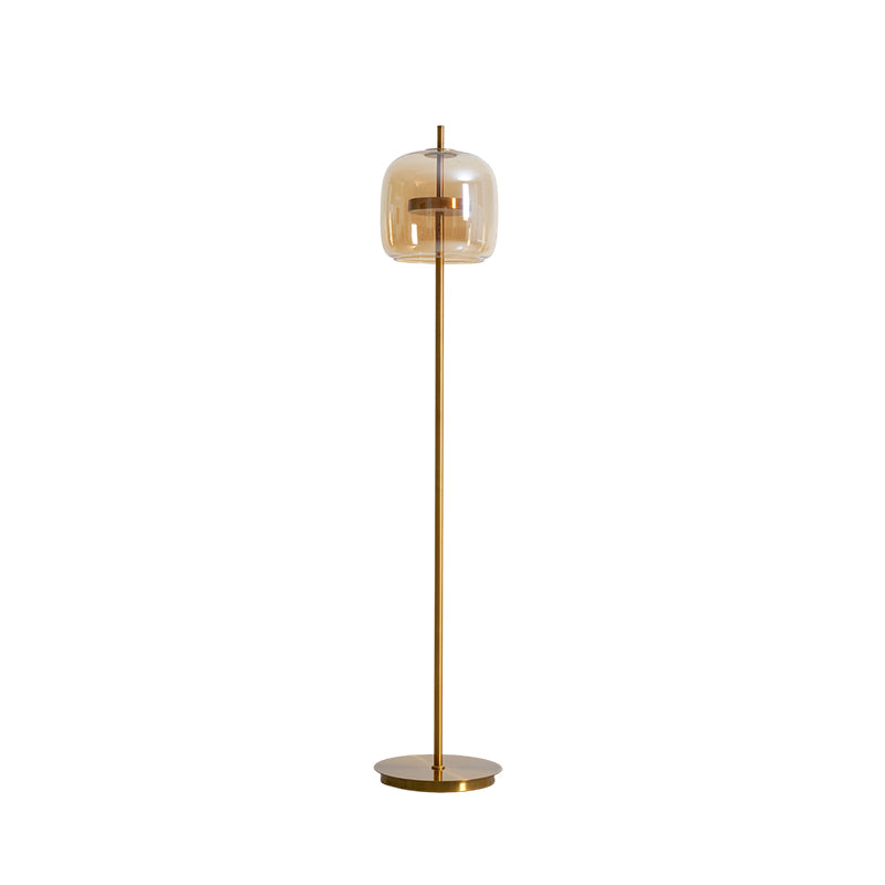 Loraya | Lampada da Terra Scultorea in Vetro con LED Integrato per Illuminazione del Soggiorno