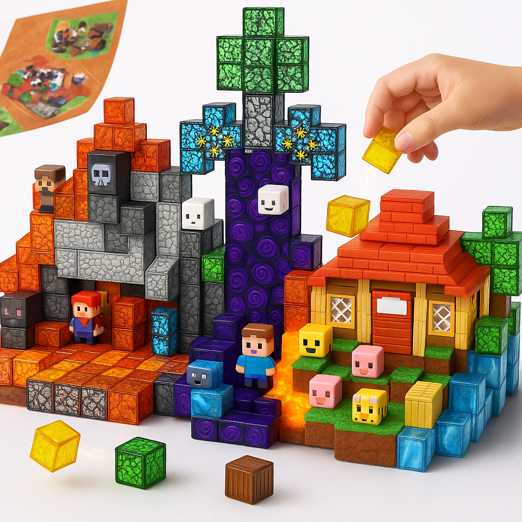 Set di Blocchi Magnetici per Bambini 200 pezzi