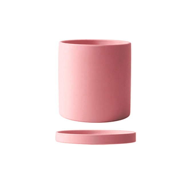 PLANTIVA – Elegante vaso da fiori in ceramica con piattino