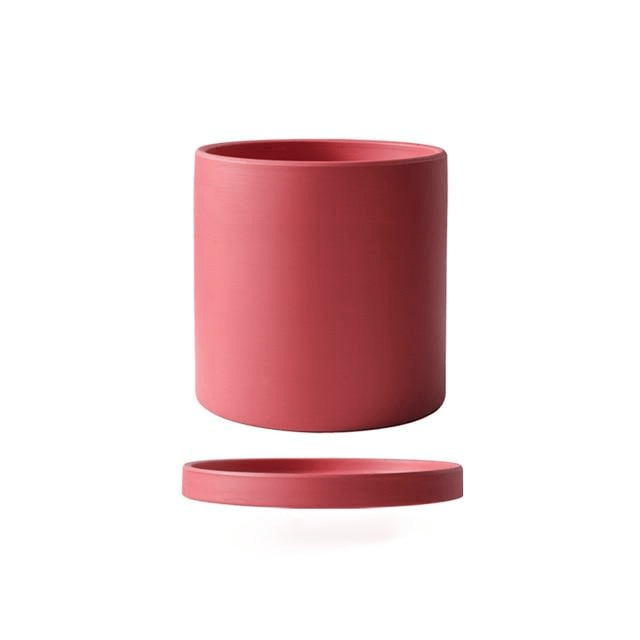 PLANTIVA – Elegante vaso da fiori in ceramica con piattino
