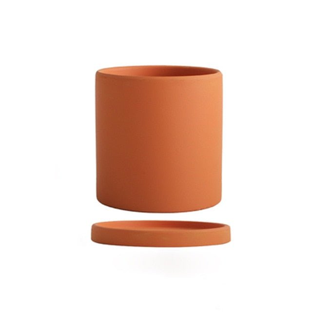 PLANTIVA – Elegante vaso da fiori in ceramica con piattino