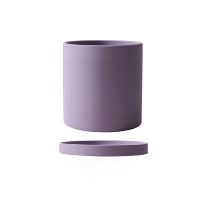 PLANTIVA – Elegante vaso da fiori in ceramica con piattino