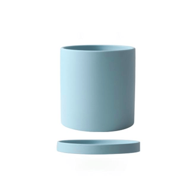 PLANTIVA – Elegante vaso da fiori in ceramica con piattino