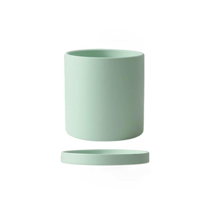 PLANTIVA – Elegante vaso da fiori in ceramica con piattino