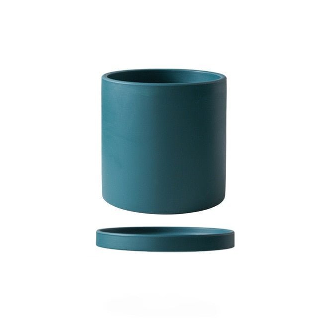 PLANTIVA – Elegante vaso da fiori in ceramica con piattino