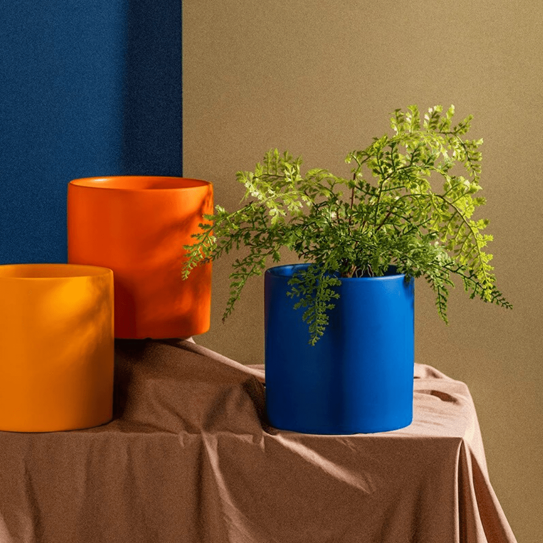 PLANTIVA – Elegante vaso da fiori in ceramica con piattino