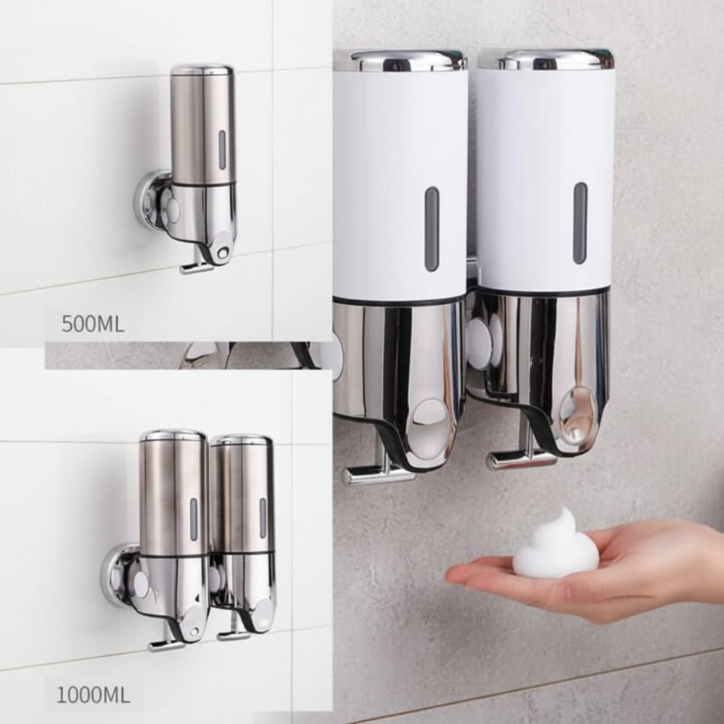 SOAPFORT – Dispenser di sapone di alta qualità da parete con design elegante in acciaio inossidabile