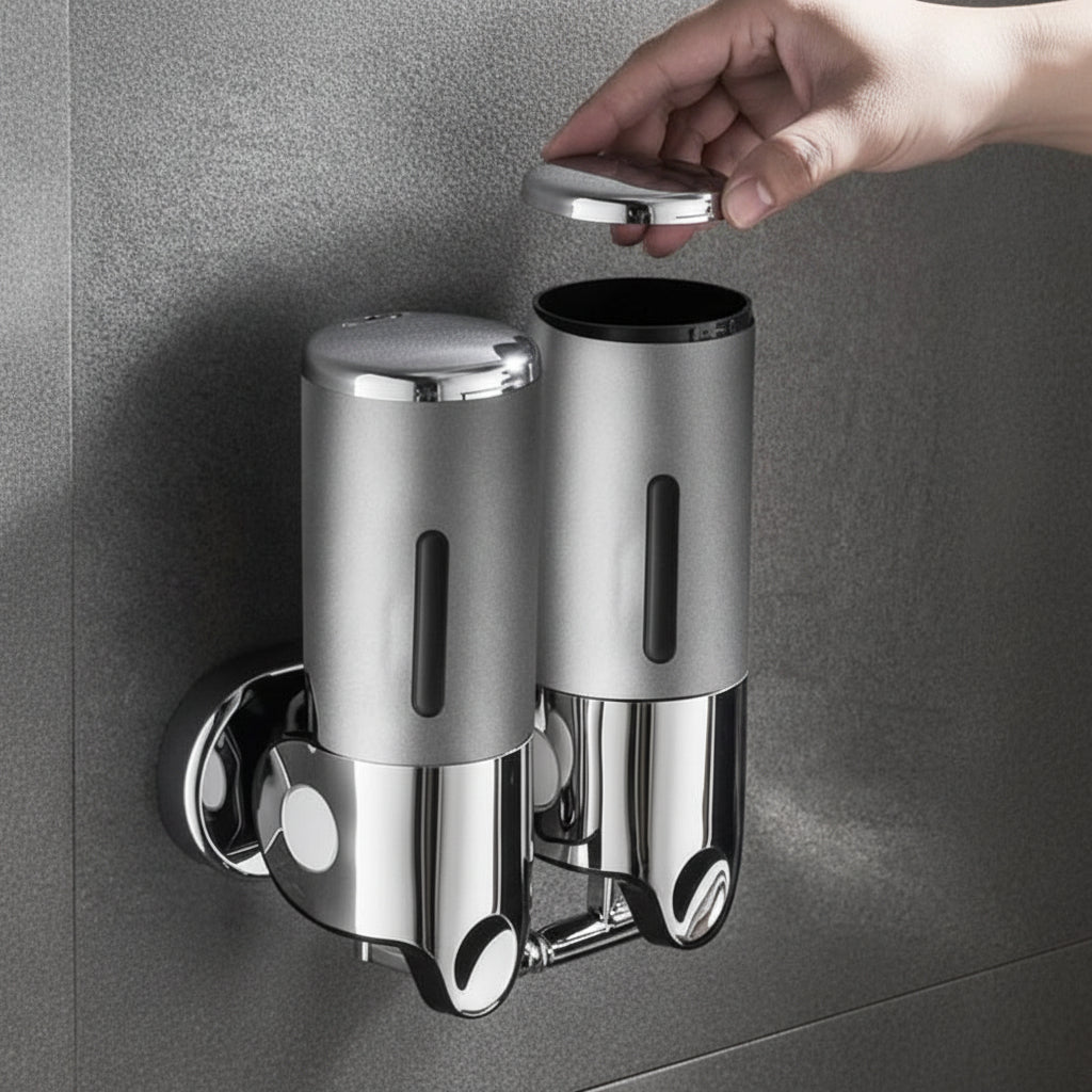 SOAPFORT – Dispenser di sapone di alta qualità da parete con design elegante in acciaio inossidabile