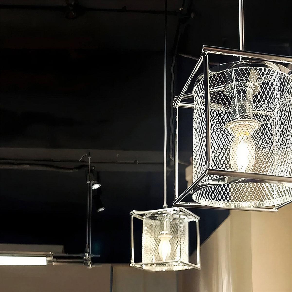 Lampada a sospensione a gabbia per cucina e aree bar