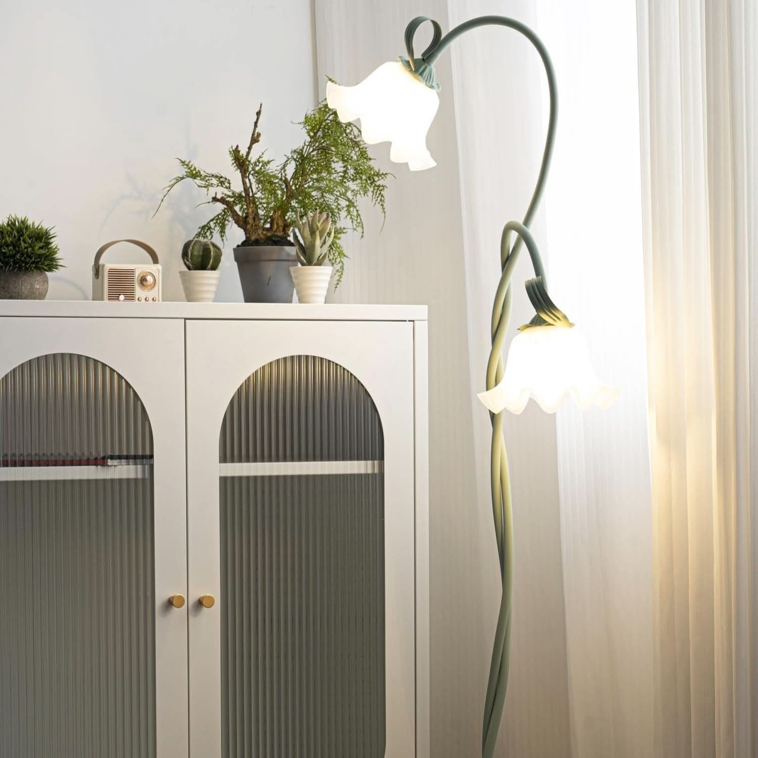 Lampada da Terra Calla con Finitura Verde Opaca
