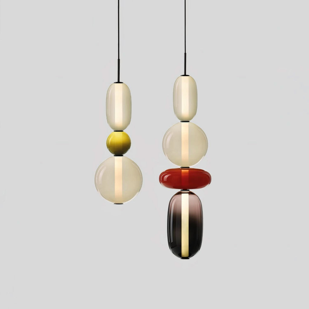 Lampada a Sospensione LED in Vetro Colorato Moderno