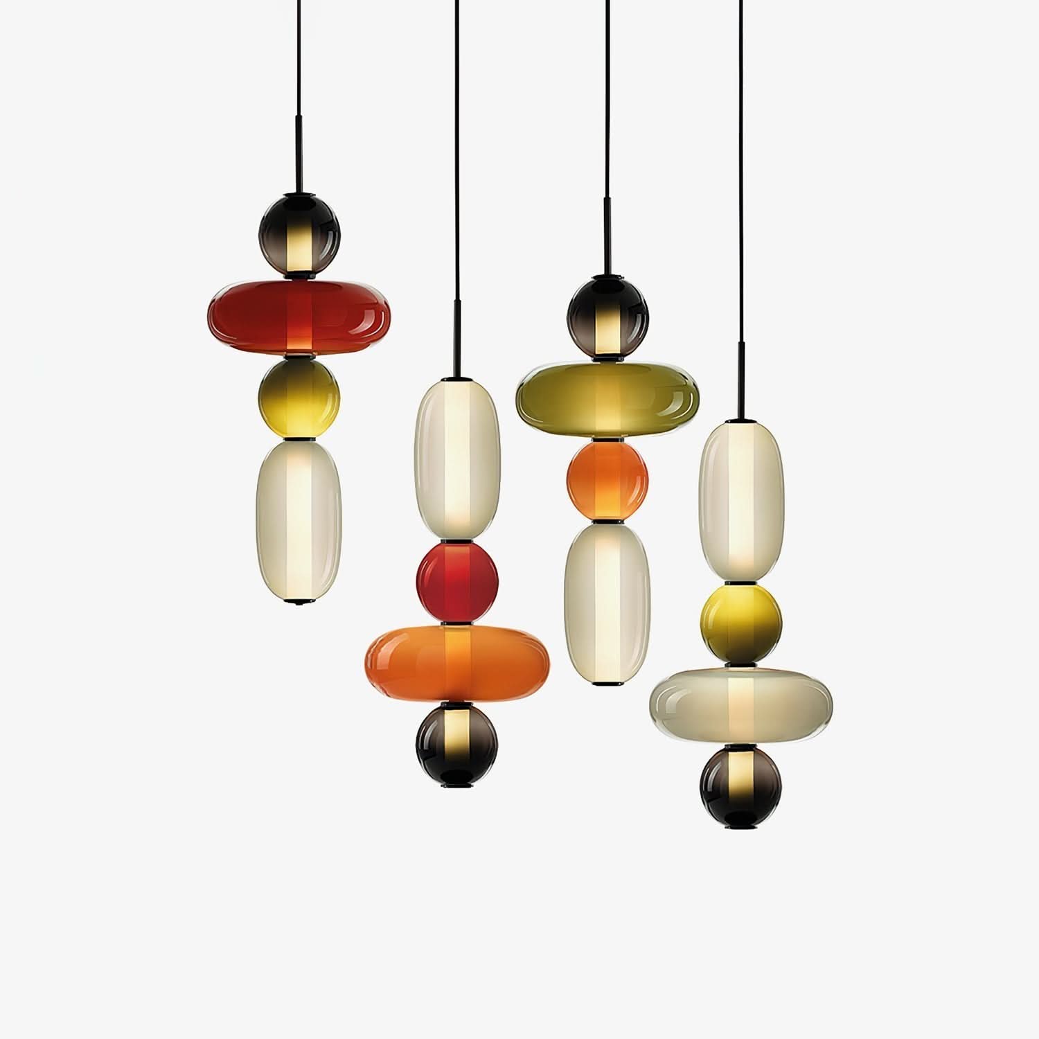 Lampada a Sospensione LED in Vetro Colorato Moderno
