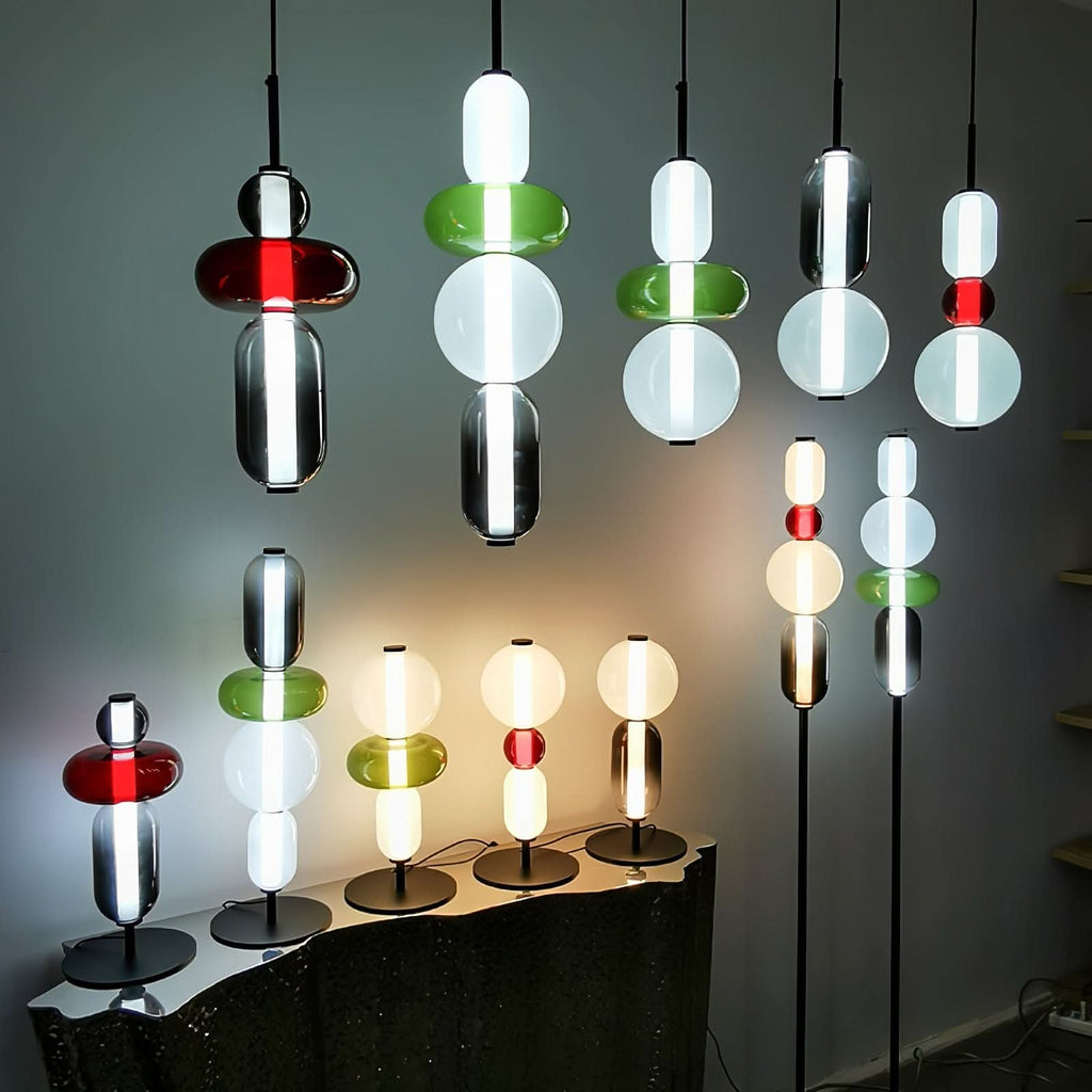 Lampada a Sospensione LED in Vetro Colorato Moderno