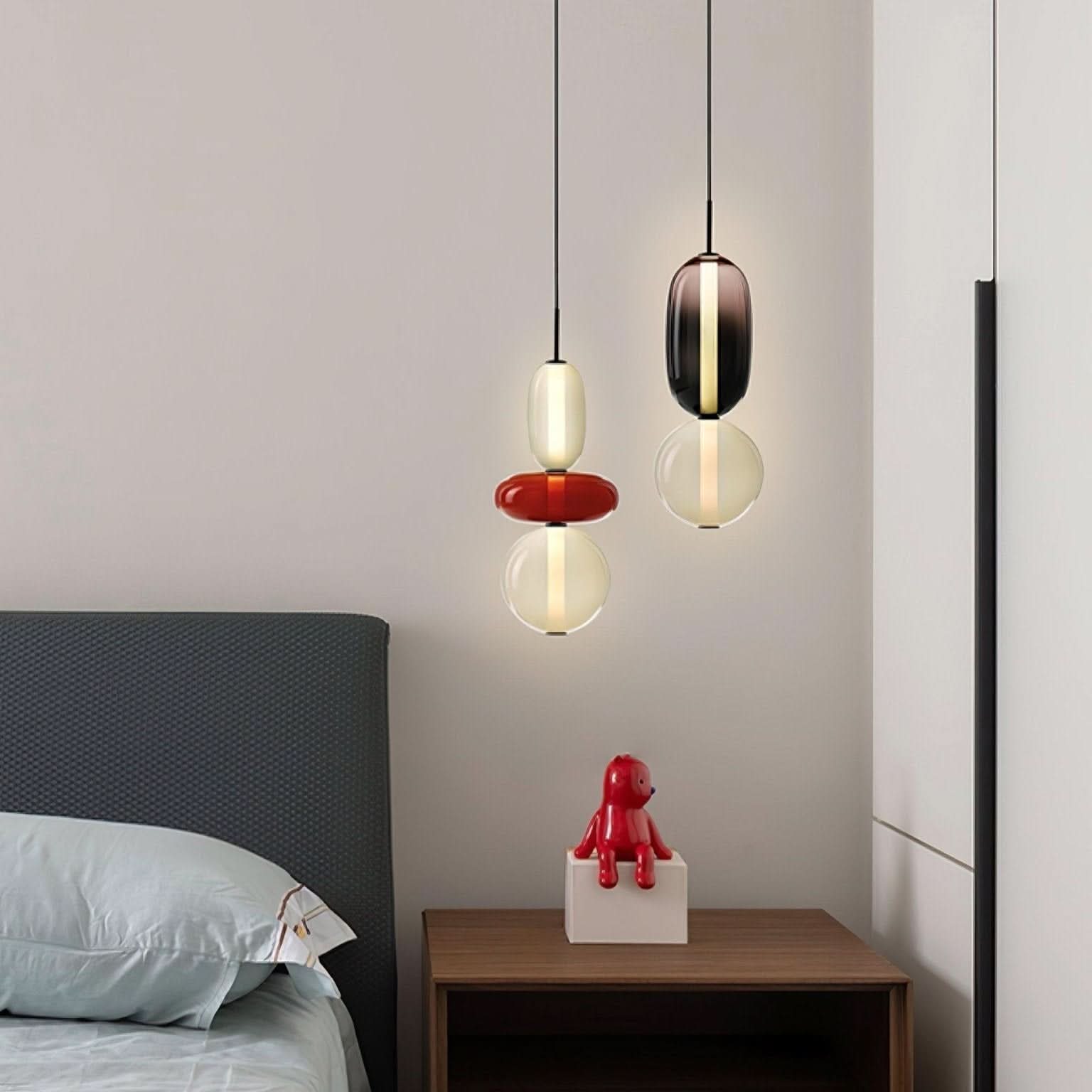 Lampada a Sospensione LED in Vetro Colorato Moderno